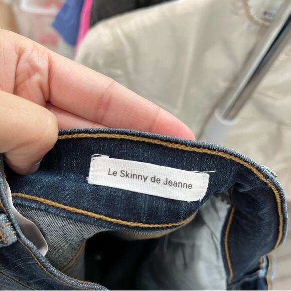 Frame X Revolve Denim Le Skinny De Jeanne Cascade Hem in Farrell - Picture 7 of 10